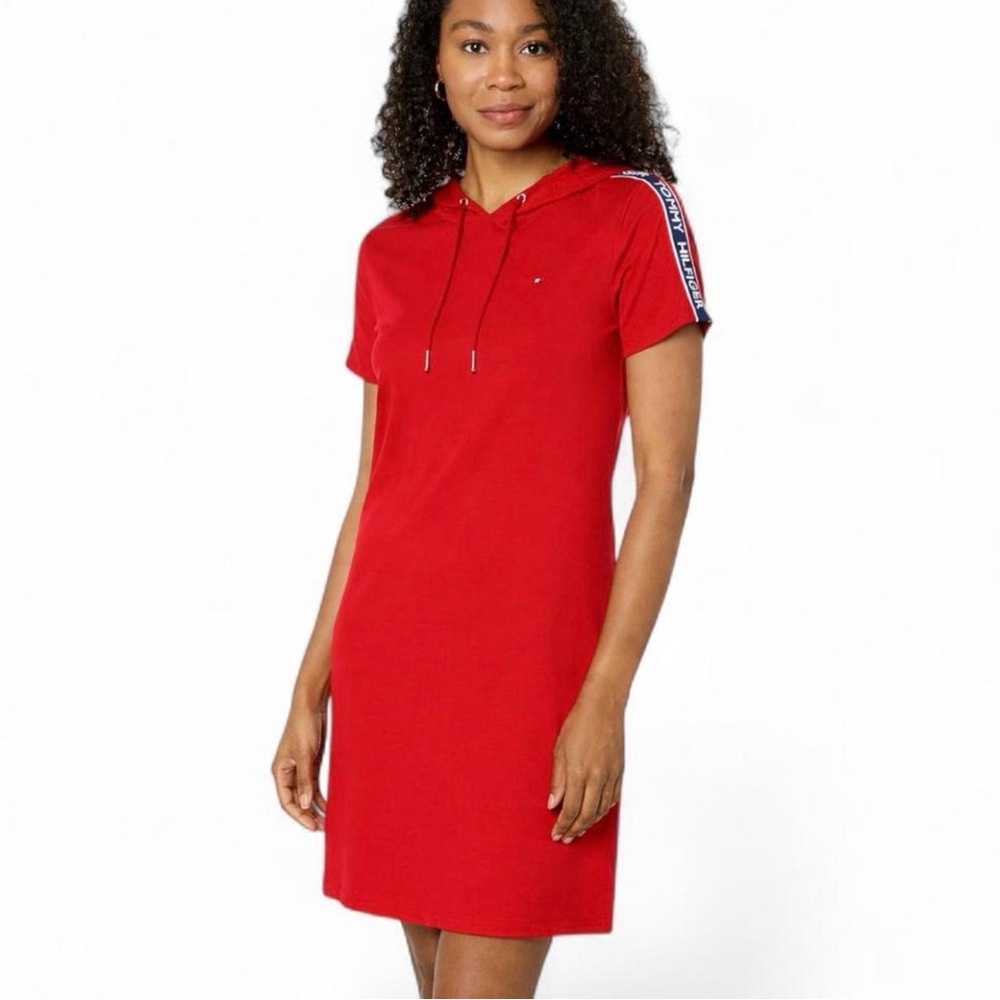 TOMMY HILFIGER- Women’s red hooded mini dress- Size: S